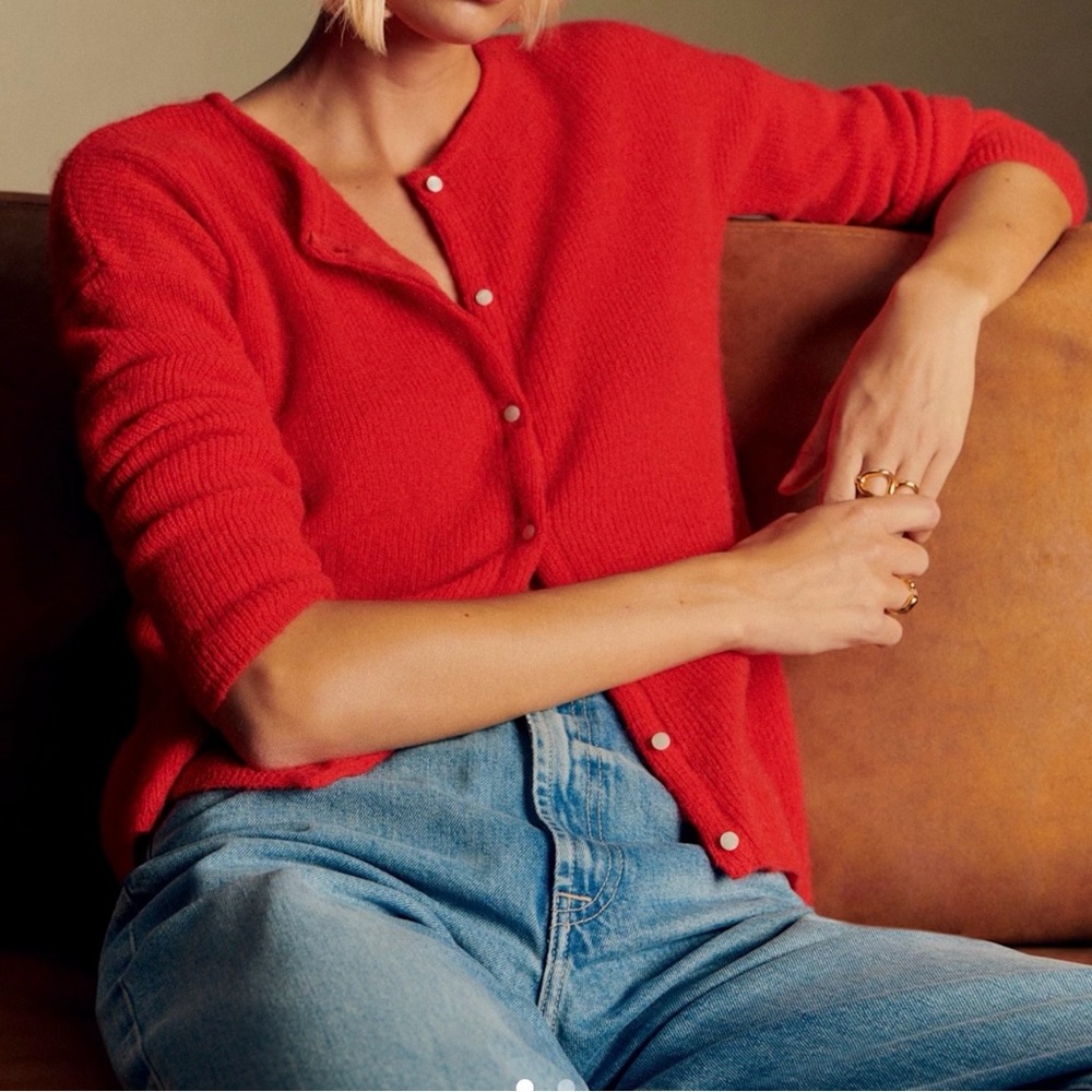 Sézane Gaspard Women's Red Button-Up Cardigan XS